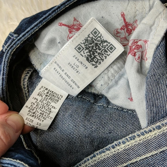 True Religion Single End Denim Purple Stitch Jeans - Picture 4 of 7